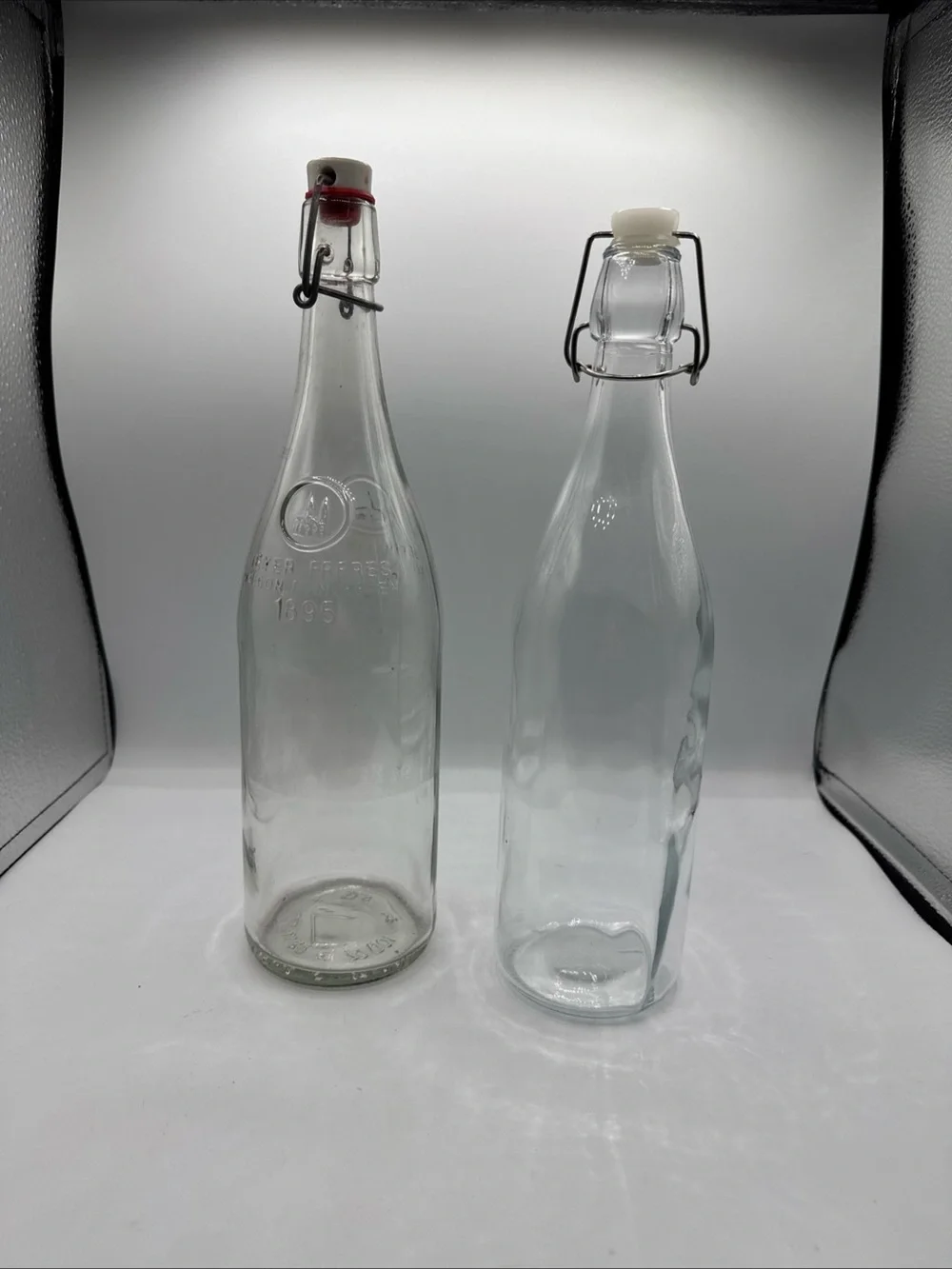 2 Swing Top Glass Bottles, Flip Top Glass Bottle with Airtight Lid-Geyer Freres